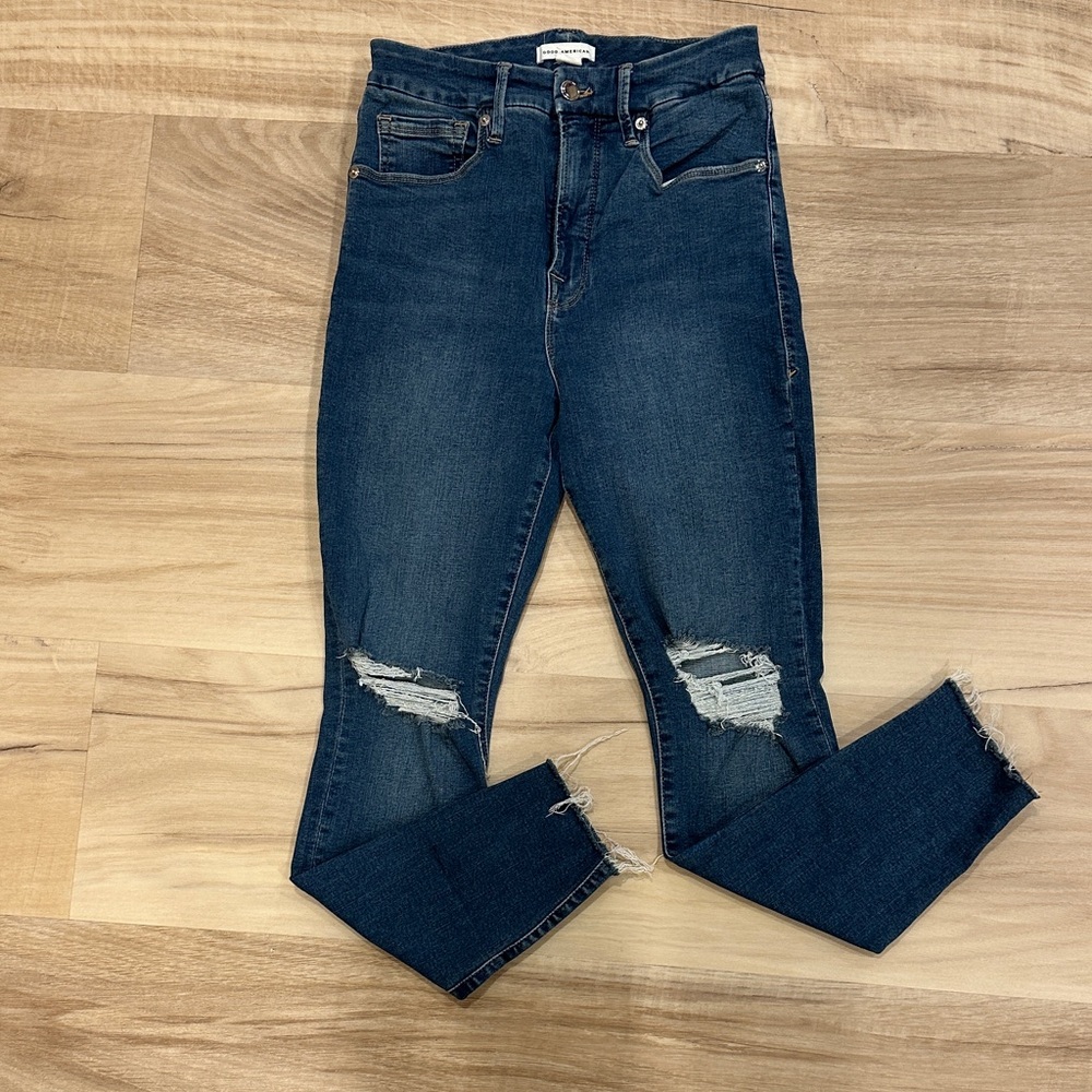 Good American Dark Blue Skinny Jeans - Picture 3 of 4